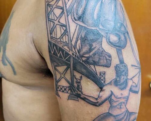 Explore tattoo half sleeve ideas tribal, creative tattoo ideas in Waterloo, available at Friki Tiki Tattoo and Gallery