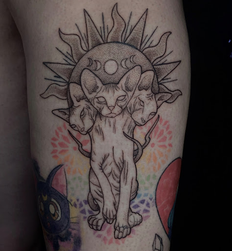 Explore pepe le pew tattoo ideas, creative tattoo ideas in Miami, available at Glitterpoop Studios