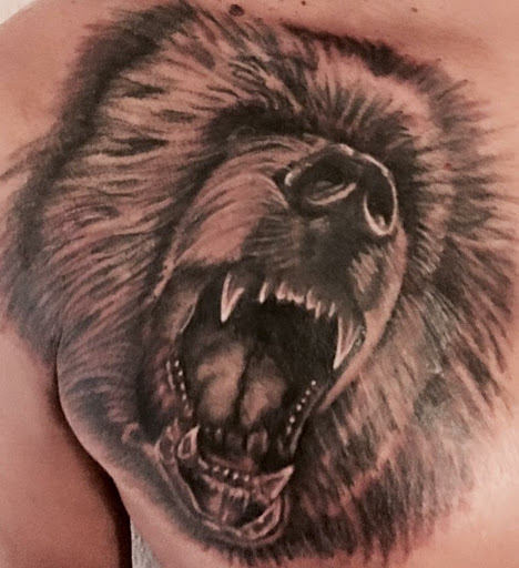 Explore chest plate tattoo ideas, creative tattoo ideas in Anchorage, available at Unique Ink AK