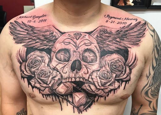 Explore landscape tattoo ideas, creative tattoo ideas in San Antonio, available at Twisted Tattoo