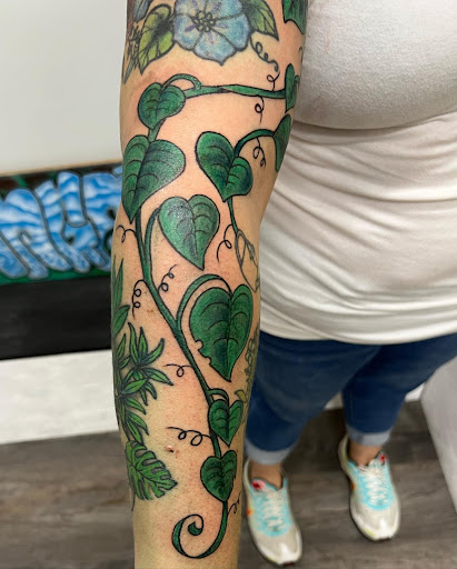 Explore inner thigh tattoo ideas, creative tattoo ideas in Bargersville, available at Angels and Demons Tattoo
