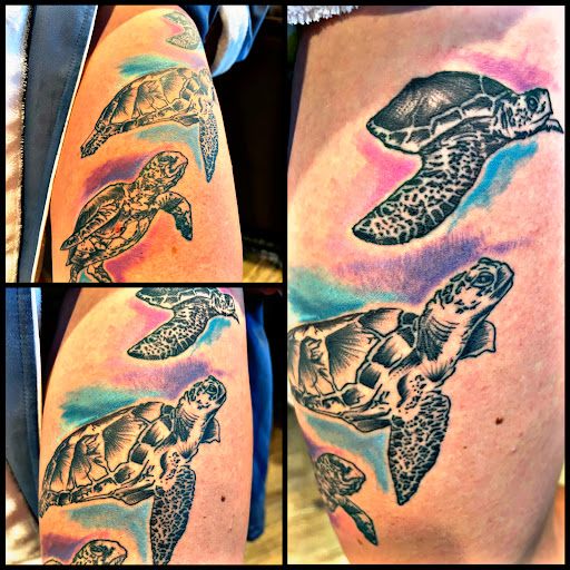 Explore beach tattoo ideas for guys, creative tattoo ideas in Belgrade, available at The Loyal Sparrow Tattoo and Piercing