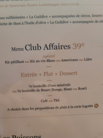 Le Congrès Maillot à Paris menu