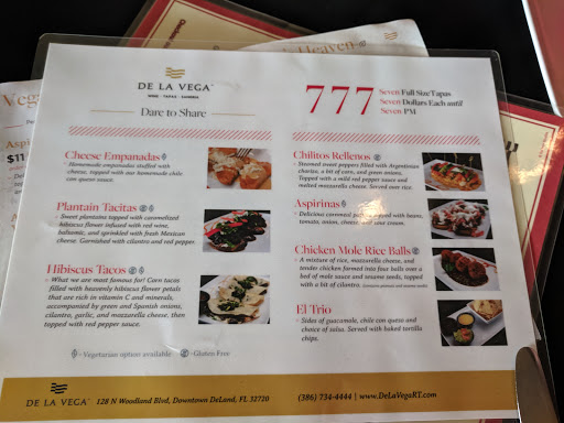 Latin American Restaurant «De La Vega Restaurante y Galeria», reviews and photos, 128 N Woodland Blvd, DeLand, FL 32720, USA