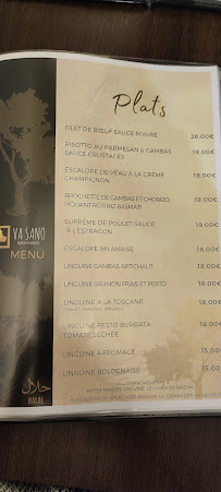 VA SANO - Italian trattoria à Chelles menu