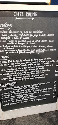 Chez Brume à Rennes menu