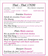 Restaurant thaï Restaurant Thaï Thaï à Paris - menu / carte