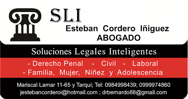 Estudio Jurídico SLI Soluciones Legales Inteligentes Abogado Esteban Cordero Iñiguez - Abogado