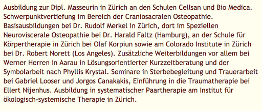 Craniosacrale Osteopathie - Coaching & Beratung - Meditation - Fussreflexzonen Massage Zenka Ressiga