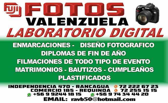 Opiniones de LABORATORIO Y ESTUDIO FOTOGRAFICO VALENZUELA en Requínoa - Estudio de fotografía