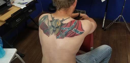 Explore women leg tattoo ideas, creative tattoo ideas in Lubbock, available at Sinners & Saints Art Company