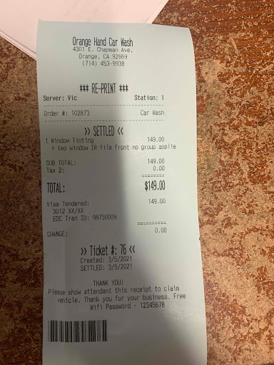 Car Wash «Orange Hand Car Wash and Detailing», reviews and photos, 4301 E Chapman Ave, Orange, CA 92869, USA