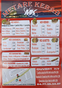 Métare Kebab à Saint-Étienne carte