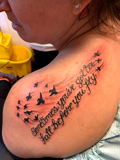 Explore schnauzer tattoo ideas, creative tattoo ideas in Seymour, available at American Gypsy Tattoo Corp.