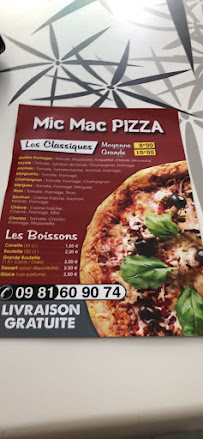 Mic-Mac Pizza à Le Luc carte