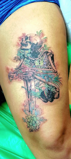 Explore samurai tattoo sleeve ideas, creative tattoo ideas in Benton, available at Spectrum Tattoo