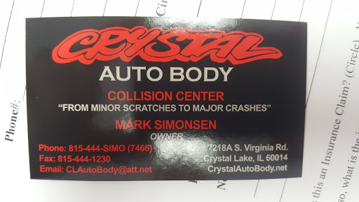 Auto Body Shop «Crystal Auto Body», reviews and photos, 7218 S Virginia Rd Suite A, Crystal Lake, IL 60014, USA