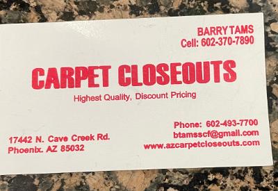 Carpet Store «Carpet Closeouts», reviews and photos, 17442 Cave Creek Road, Phoenix, AZ 85032, USA