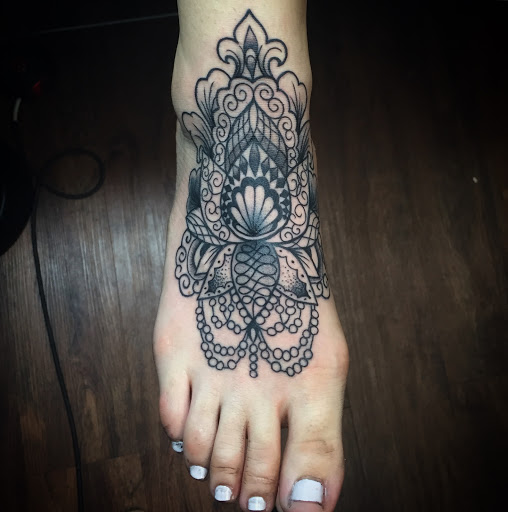 Explore neck tattoo idea, creative tattoo ideas in Houston, available at Houston Heights Tattoo & Piercing