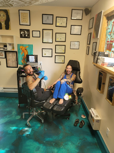 Find tattoos ideas on chest for your next unique tattoo in Traverse City at Pinups & Needles