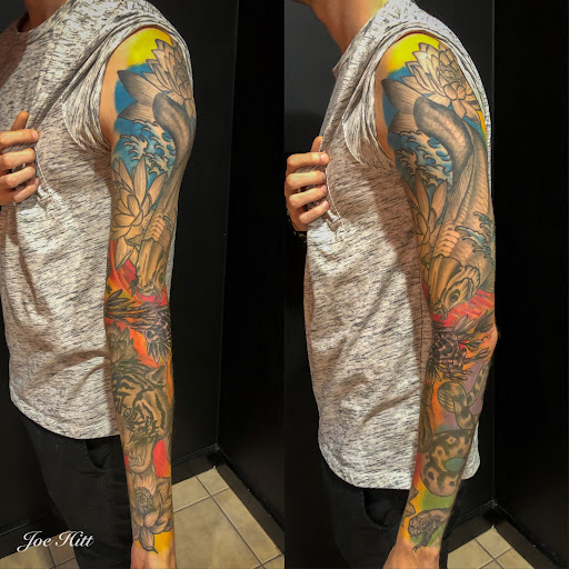 Explore mafia tattoo ideas, creative tattoo ideas in Virginia Beach, available at World Famous Blue Horseshoe Tattoo and Piercing Independence