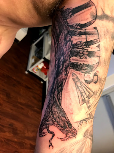 Explore stick and poke tattoo idea, creative tattoo ideas in Seymour, available at American Gypsy Tattoo Corp.