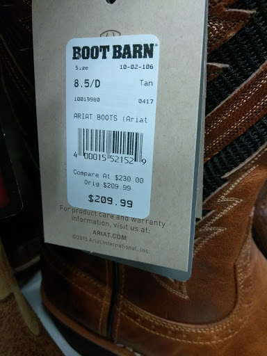 Western Apparel Store «Boot Barn», reviews and photos, 10299 E Stockton Blvd, Elk Grove, CA 95624, USA