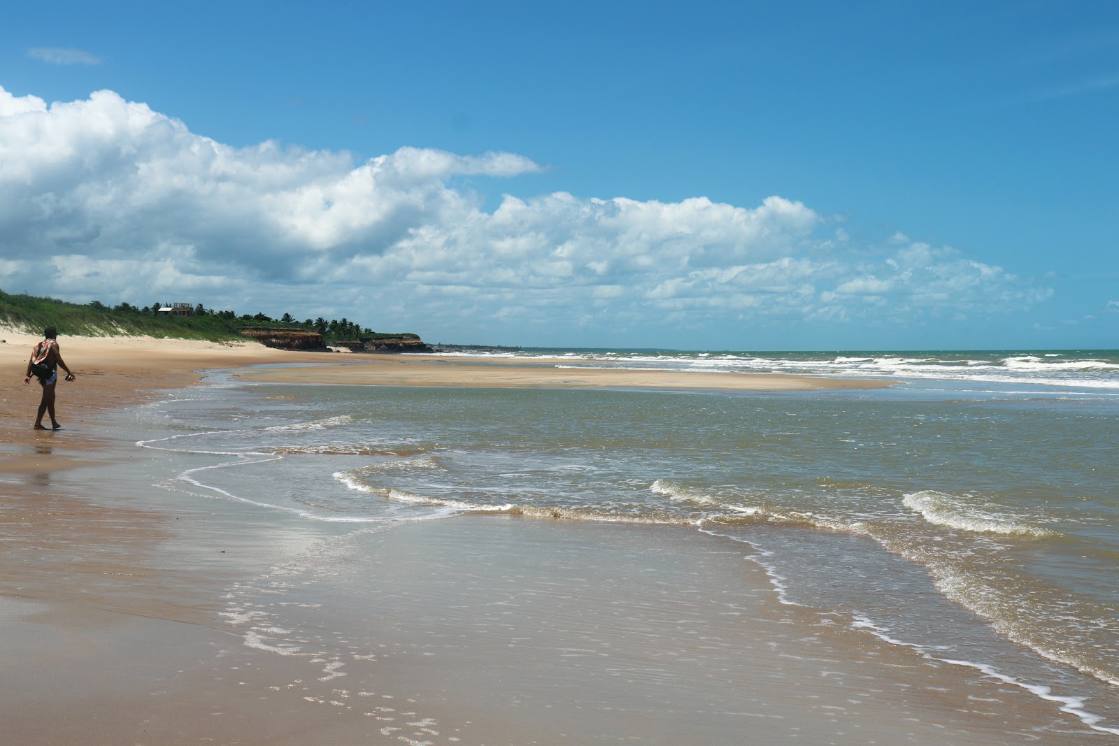 Lençóis海滩的照片 带有长直海岸