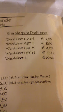 Bar Excalibur à Lu Bagnu menu