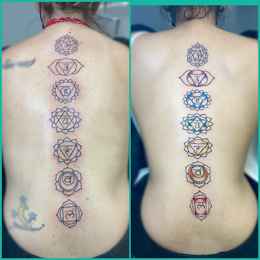 Explore female warrior tattoo ideas, creative tattoo ideas in Houston, available at Rose & Dagger Tattoo