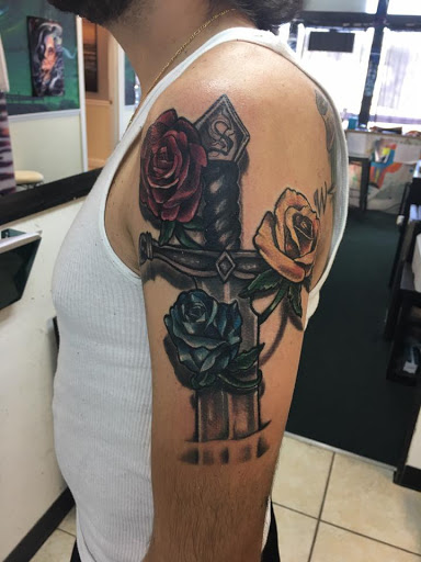 Explore pirate ship tattoo ideas, creative tattoo ideas in Harrisonburg, available at Dreamland Tattoo