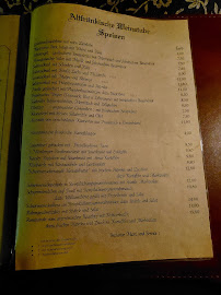 Carte du Altfraenkische Weinstube à Rothenburg ob der Tauber