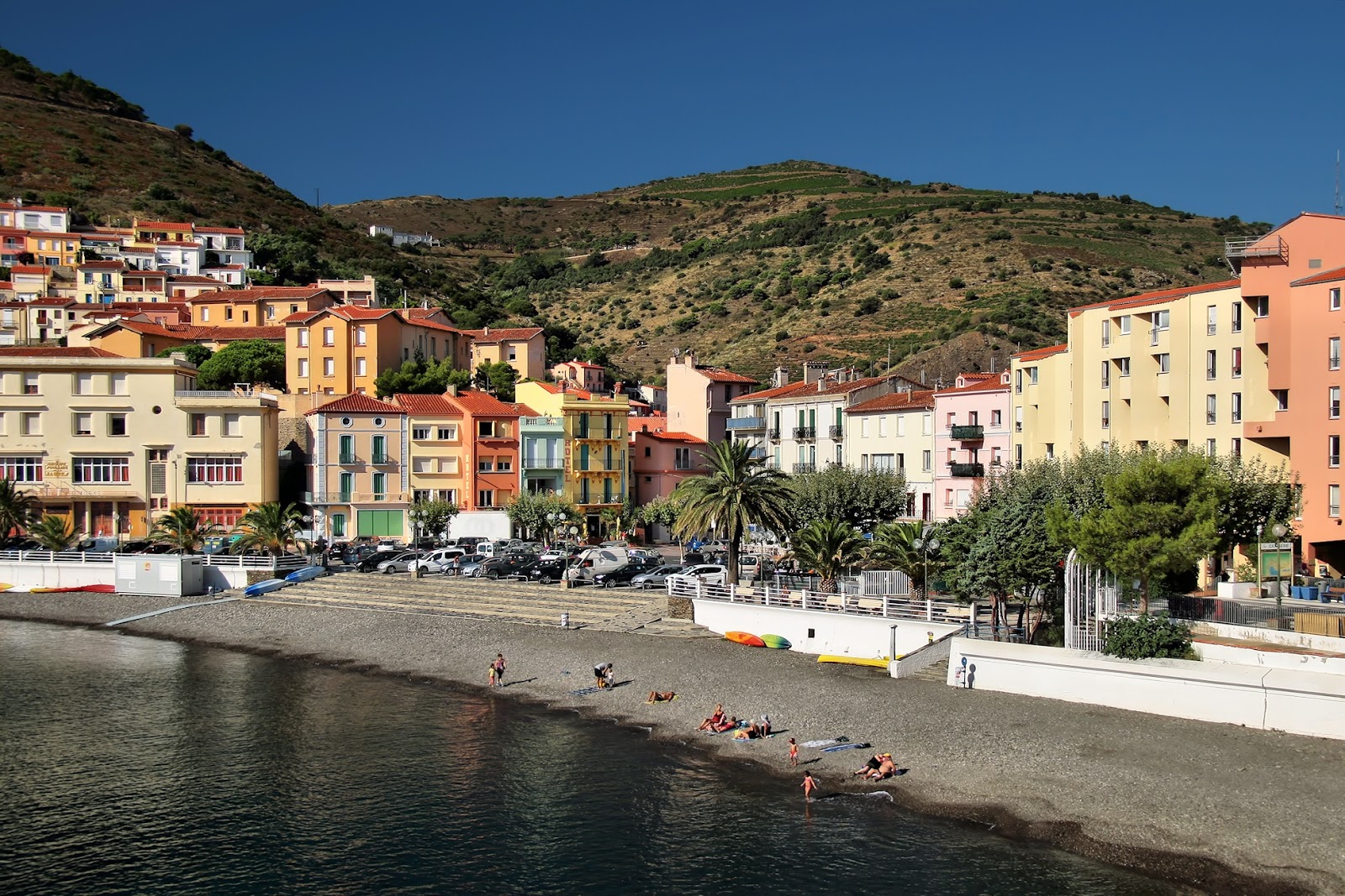 Photo of Cerbere beach with blue pure water surface