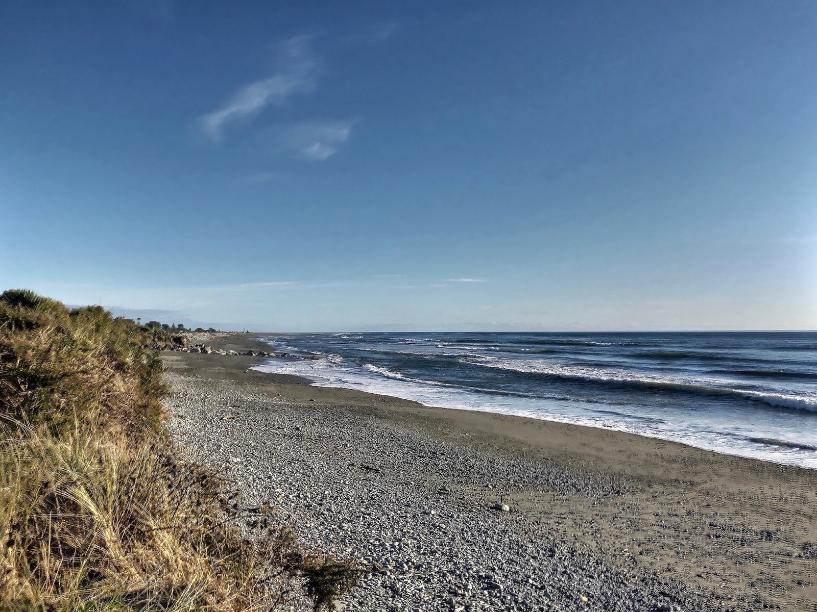 Hokitika Beach的照片 带有长直海岸