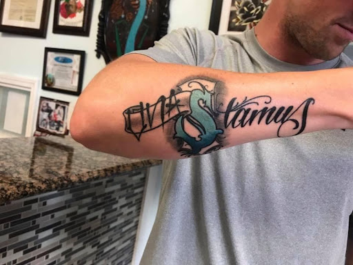 Explore funny couple tattoo ideas, creative tattoo ideas in Goose Creek, available at Red Kirin Tattoo