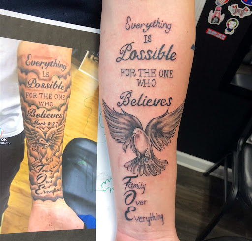 Explore date tattoos ideas, creative tattoo ideas in Williamsburg, available at Relentless Ink