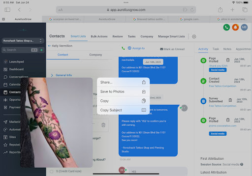 Explore small nature tattoo ideas, creative tattoo ideas in Cocoa, available at Rorschach Tattoo Shop and Piercing Studio