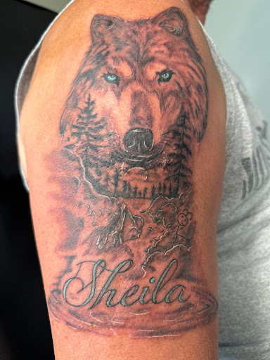Explore cool half sleeve tattoo ideas, creative tattoo ideas in Kingsland, available at These Colors Dont Run Tattoo & Piercing