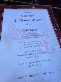 Carte du Gasthof Goldener Anker à Scheßlitz