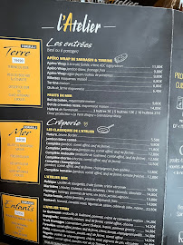 Restaurant L'Atelier à Cabourg (le menu)