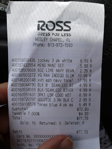 Clothing Store «Ross Dress for Less», reviews and photos, 5901 Wesley Grove Blvd, Wesley Chapel, FL 33544, USA