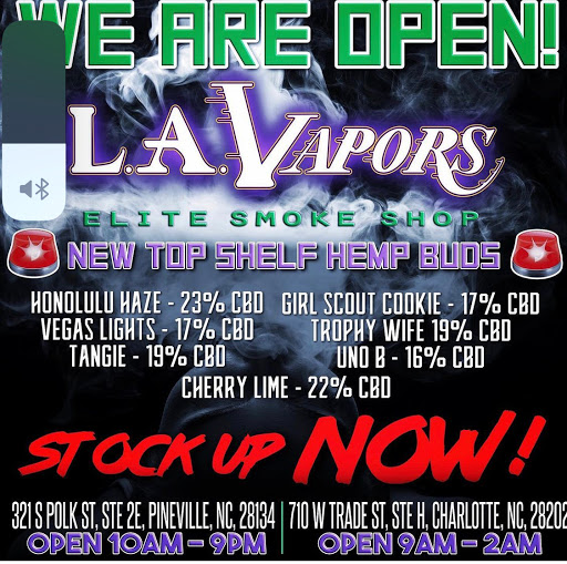 Tobacco Shop «LA Vapors Elite Smoke Shop», reviews and photos, 321 S Polk St #2e, Pineville, NC 28134, USA