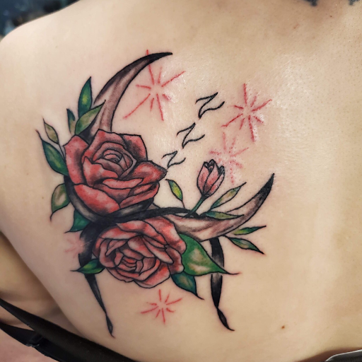 Explore tattoo shoulder ideas, creative tattoo ideas in Palm Harbor, available at Angry Owl Tattoo and Piercing