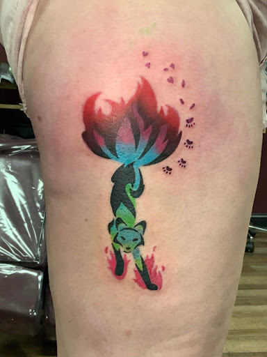 Explore skyline tattoo ideas, creative tattoo ideas in Clarksville, available at Dark Raine Tattoo