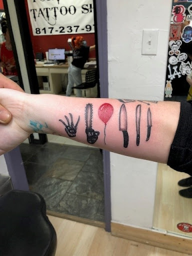 Explore small color tattoo ideas, creative tattoo ideas in Fort Worth, available at Twisted Ink