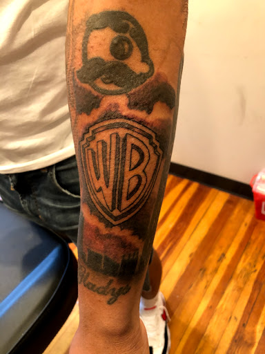 Explore death star tattoo ideas, creative tattoo ideas in Towson, available at Rose & Dagger Art Studio