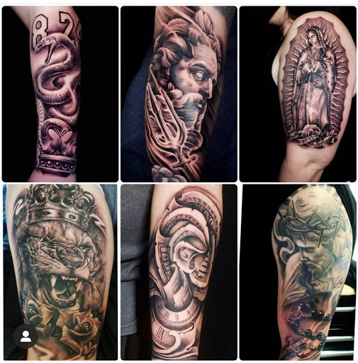 Explore cool ideas for sleeve tattoos, creative tattoo ideas in Fontana, available at Iconiq Tattoo Studio