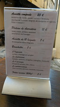 Micro brasserie impériale à Ajaccio carte