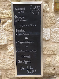 Chez L'Ami Paul à Tourrettes-sur-Loup menu