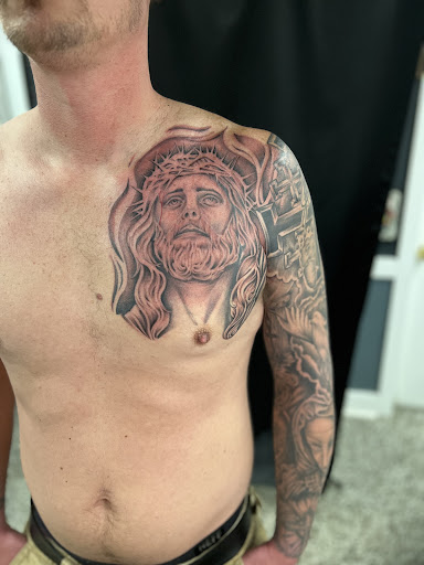 Explore crochet tattoo ideas, creative tattoo ideas in Sanford, available at Luv Ink